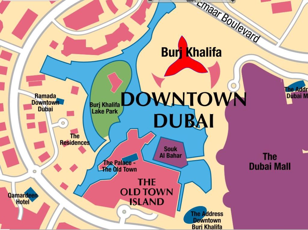 dubai tourist places on map